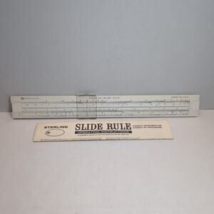 Vintage Sterling Precision Slide Rule With Instuctions